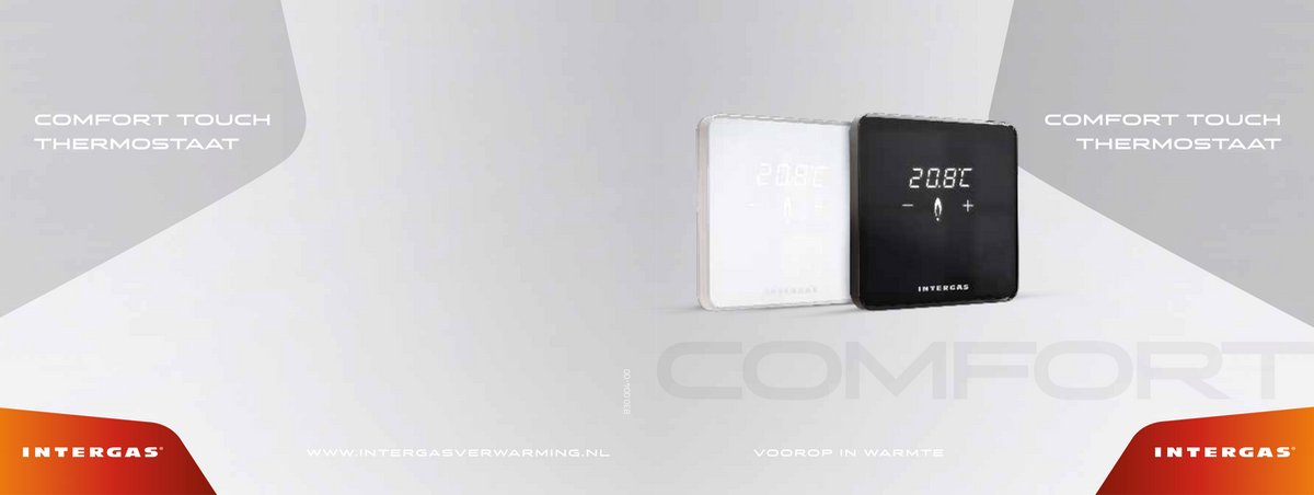Intergas Comfort Touch slimme modulerende kamerthermostaat m. Open Therm protocol dikte=13mm wit – foto 2