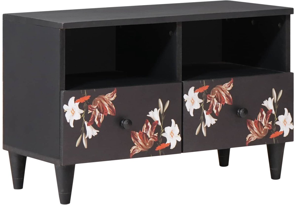 vidaXL - Opbergkasten - Multikleur - 70 - x - 33,5 - x - 46 - cm - Massief - Mango - Hout