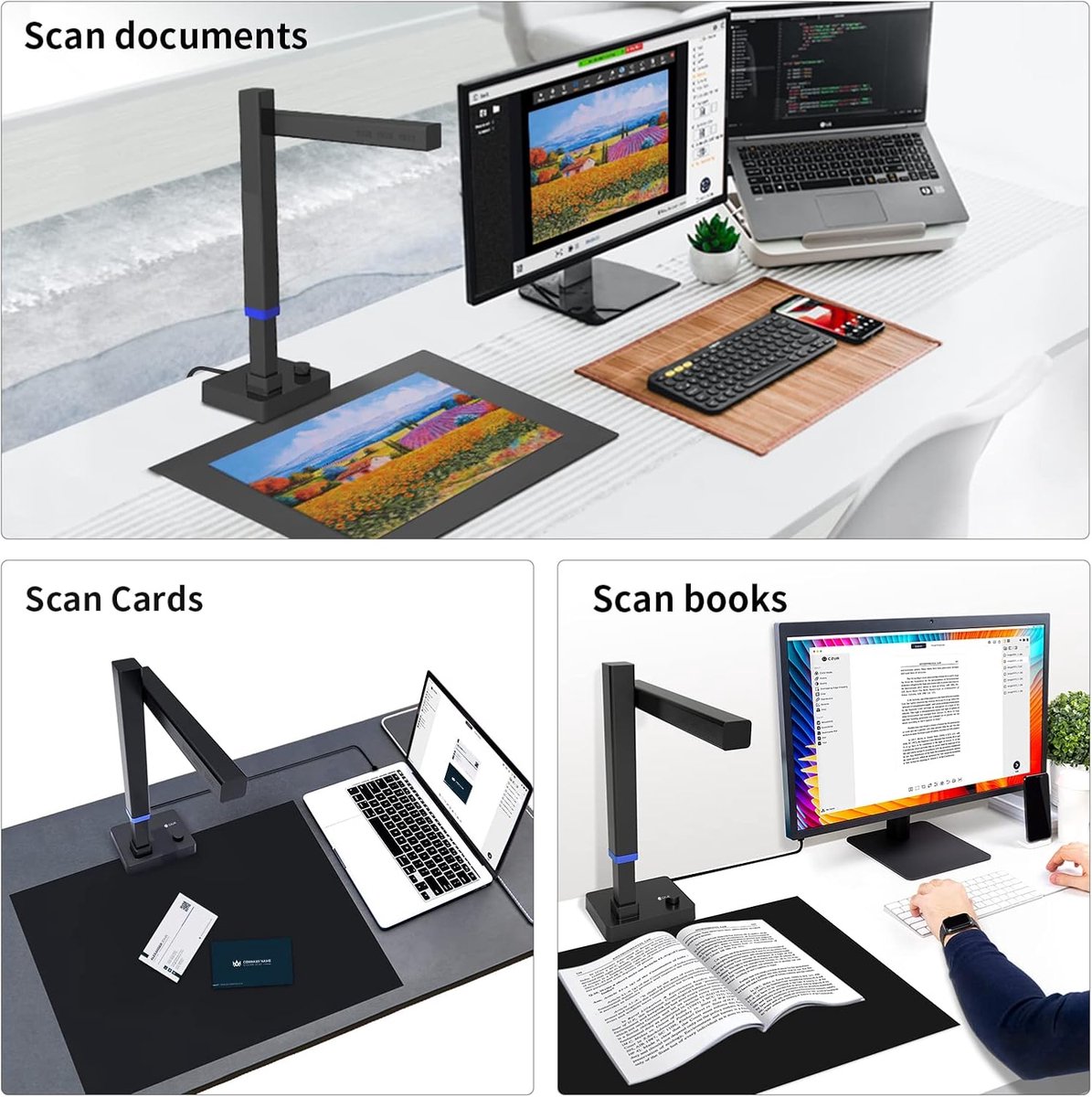 Boekenscanner A3 24MP – Opvouwbare Documentenscanner met AI Curve-correctie, Dubbel LED-vullicht, OCR & Uitvoer naar PDF, Word & Excel | Windows & Mac thumbnail 5