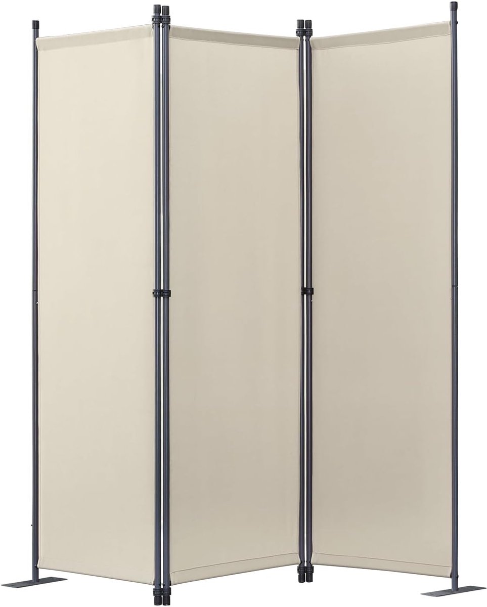 Opvouwbaar Kamerscherm Beige 3 Panelen - Room Divider voor Woonkamer, Kantoor of Tuin (168