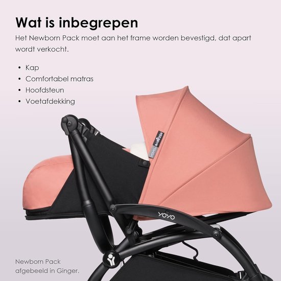Wandelwagen Inzet 0+ Voor Pasgeborenen - Inclusief Matras, Zonnekap en Voetenzak van Merkloos — afbeelding 3