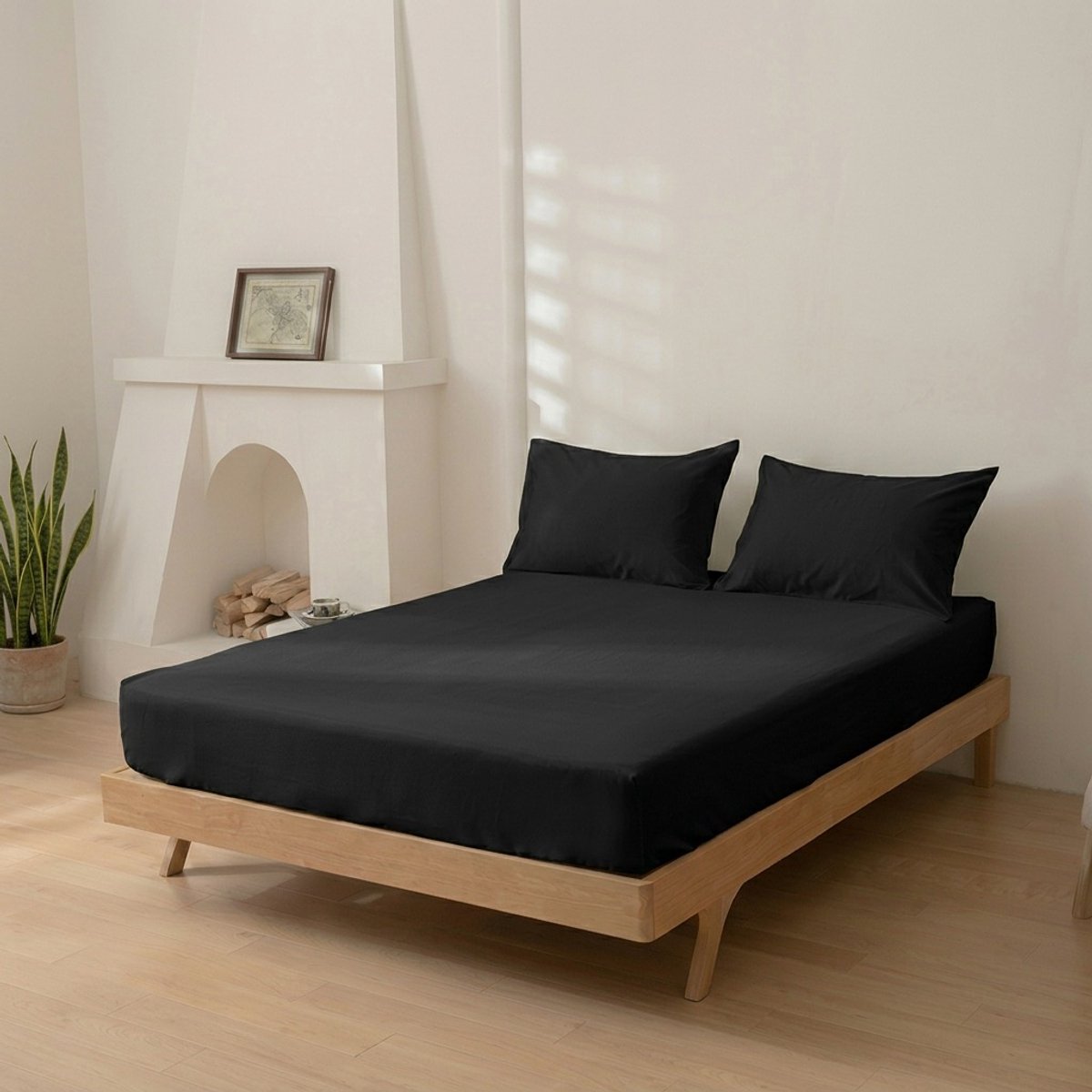 Senzatione katoen Hoeslaken zwart - 200x220+30