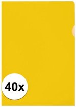 40x Insteekmap geel A4 formaat 21 x 30 cm - Kantoorartikelen