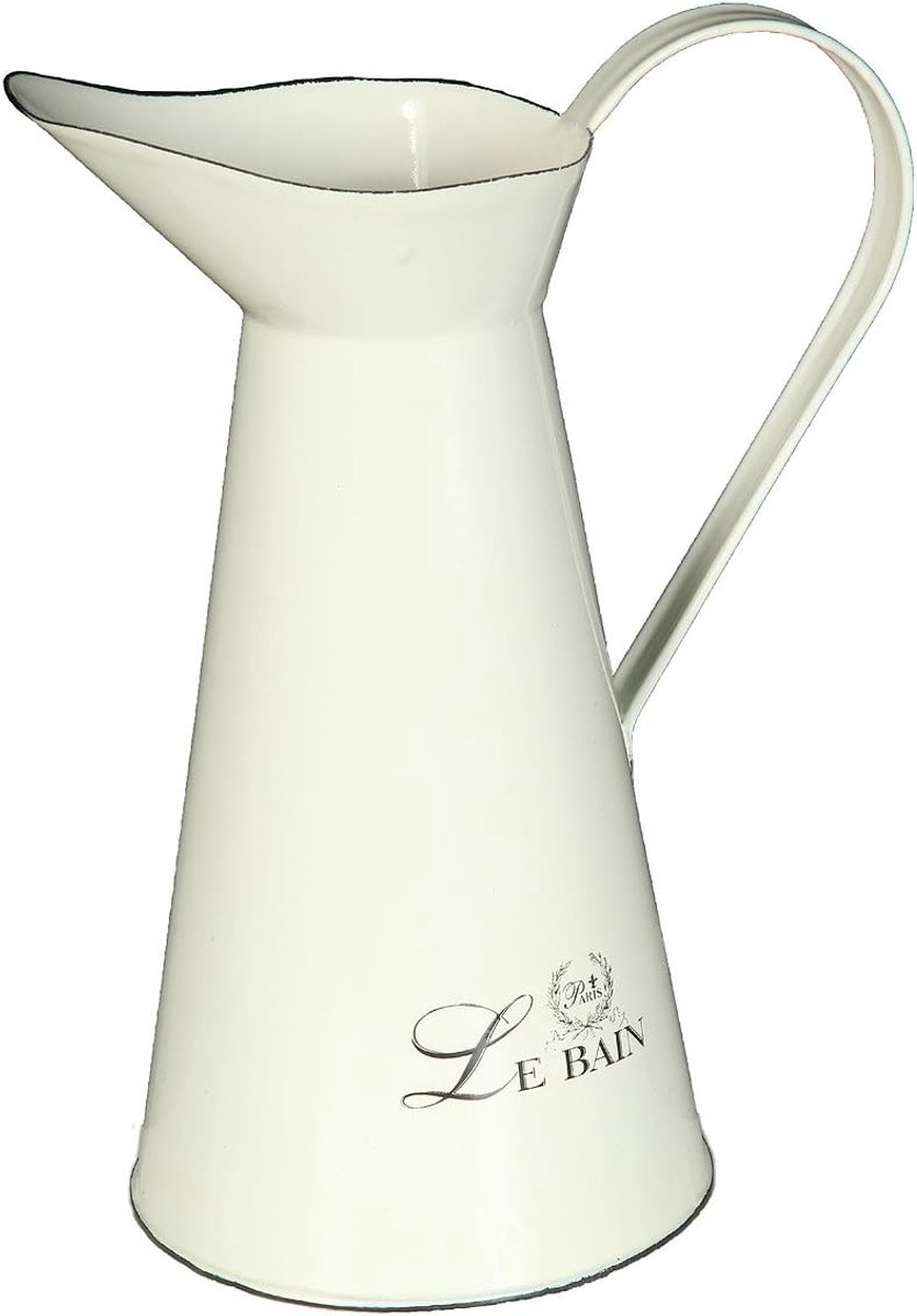 Metalen Kruik - Geëmailleerde Kan - Drank Serveren - Nostalgisch Design - 26 cm Hoog