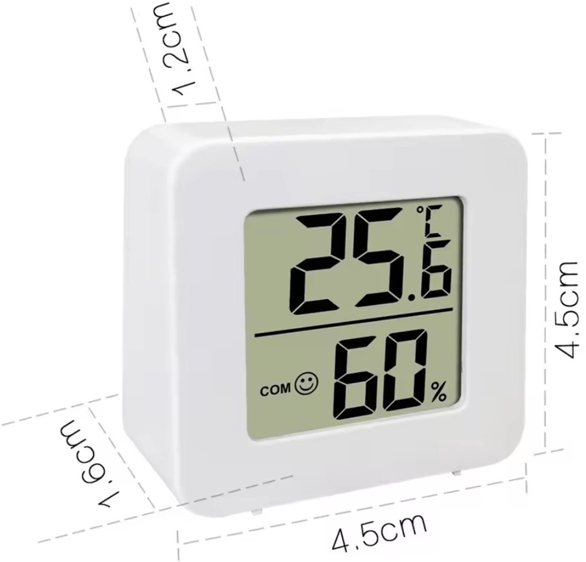 VIKEFON Digitale Hygrometer Binnen – Thermometer & Luchtvochtigheidsmeter – Nauwkeurige Temperatuurmeter – Mini Klimaatmeter voor Woonkamer, Slaapkamer & Babykamer – Incl. Batterij – Wit – 4 Stuks — cadeau in Cadeau-ideeën - foto 3