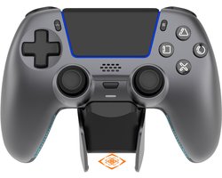 Deltaco Gaming Draadloze Pro Controller + Oplaadstation - Hall-Effect - Grijs/Staal - PS5/PC/Mobile