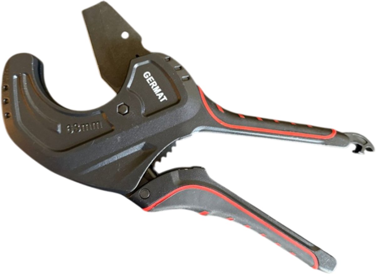 Germat Buizen Kniptang t/m 63 mm – Kunststof Buizensnijder – Voor PVC, PE & PP Buizen – Rechte Snede – Professioneel Gereedschap