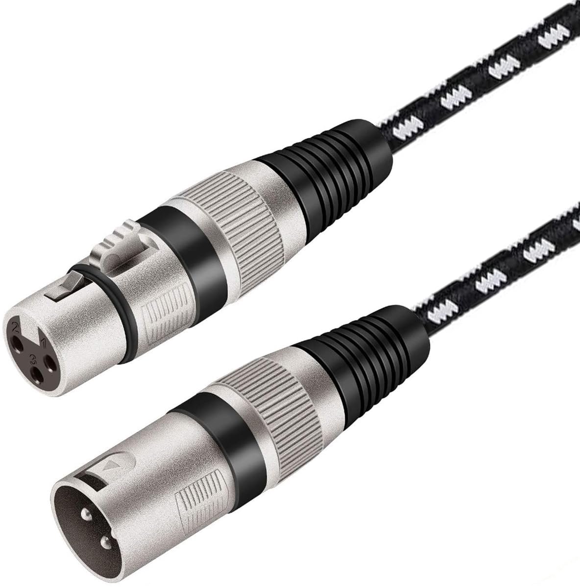 2m XLR microfoonkabel nylon gevlochten mannelijk naar vrouwelijk zuurstofvrij koper