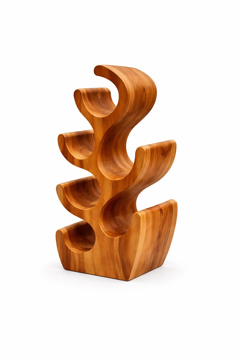 TeakOne - Wijnrek - Teak - 6 flessen - decoratief wijnrek - Wijncadeau