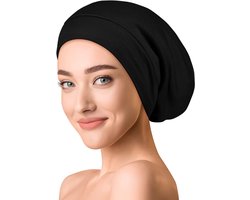 Zijde Katoen Slouch Beanie Muts voor Slaap en Dag Gebruik - Dunne, Zachte Jersey Hoofdbedekking Unisex