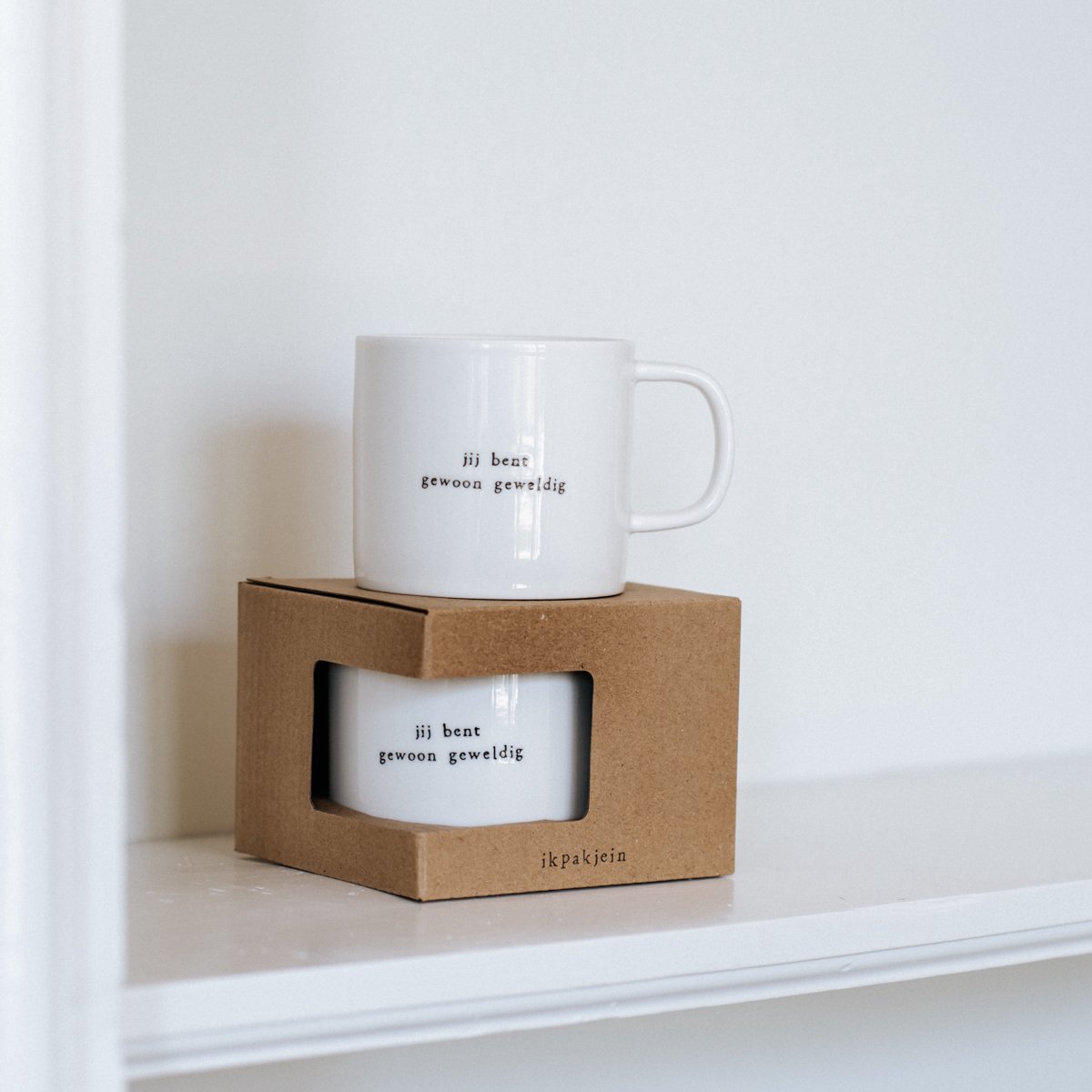 IKPAKJEIN - Mok met tekst 'jij bent gewoon geweldig' - Cadeau voor collega of vriendin - Voor dagelijks plezier