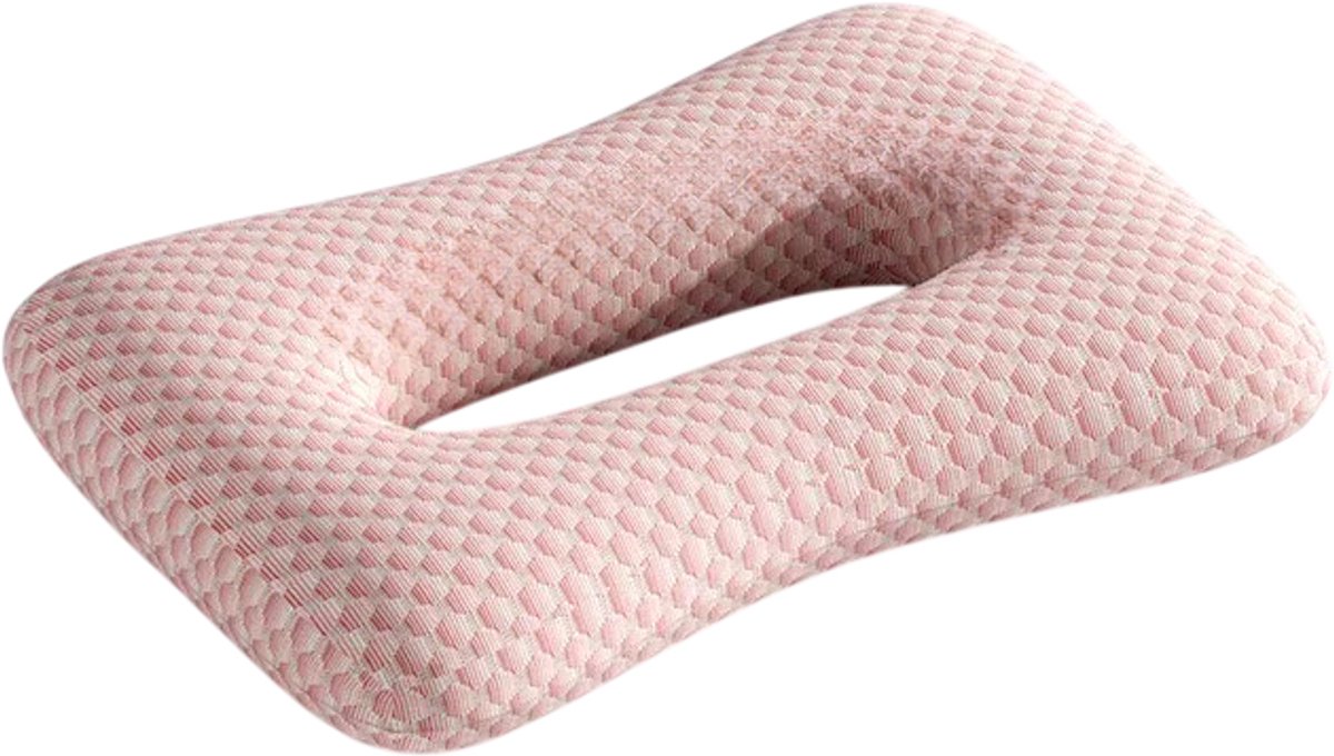 Beauty Kussen Anti-Aging – Gezichtskussen voor Zijslapers, Oordruk Verlichting, Diepe Slaap Ondersteuning bij Slapeloosheid - Roze