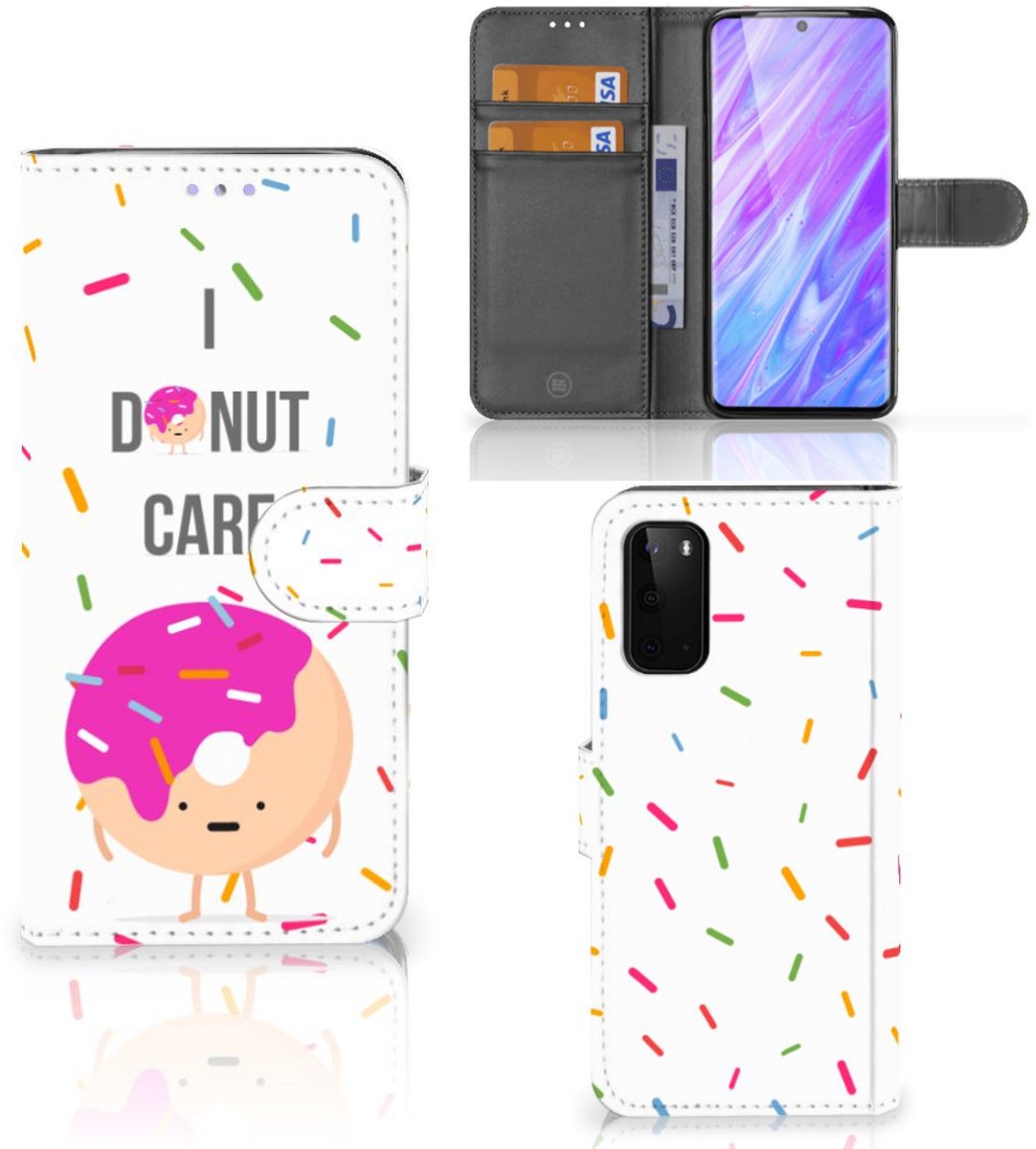 Samsung Galaxy S20 Book Cover Donut Roze