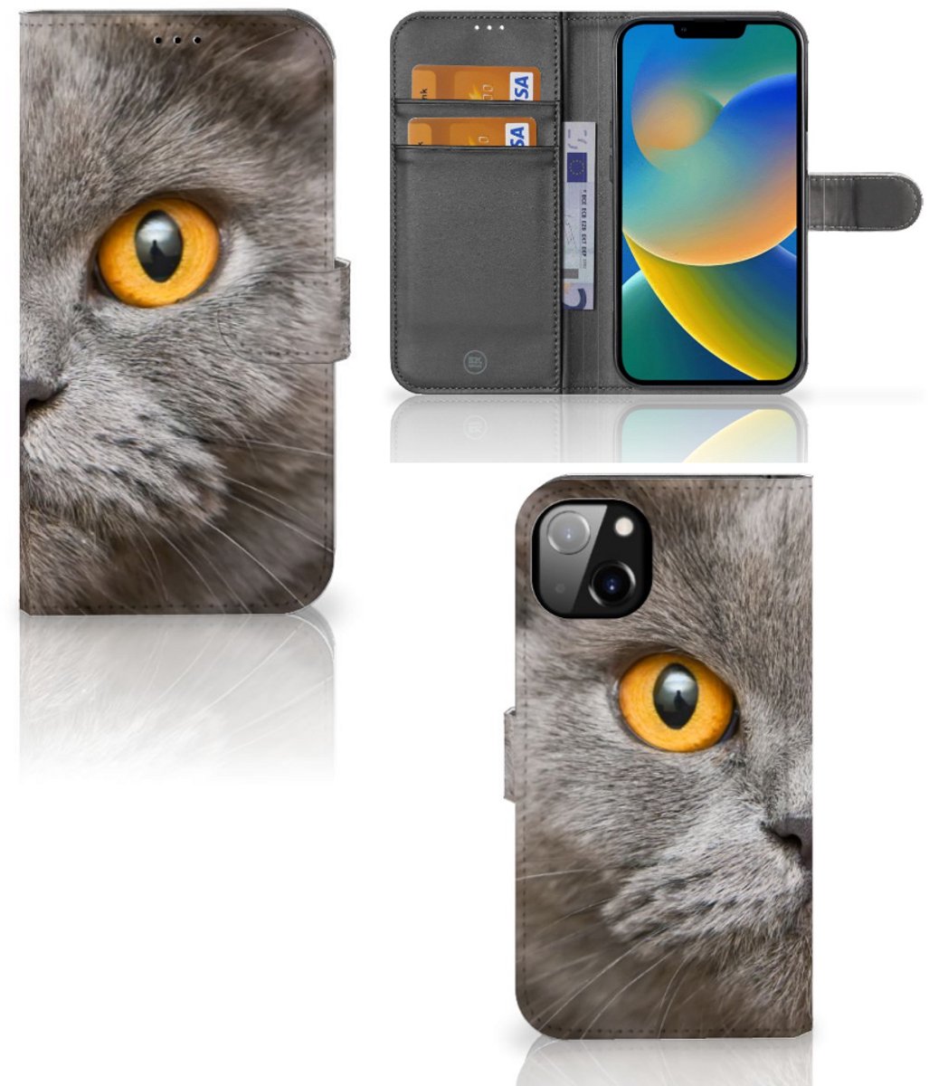 Telefoonhoesje met Pasjes iPhone 14 Plus Britse Korthaar