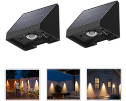Merkloos Solar tuinverlichting - Muurlamp Solar - Decoratieve buitenverlichting - Waterdicht - Led lampen op zonne-energie - Warm wit licht - 6.6 × 5.8 × 5.1cm