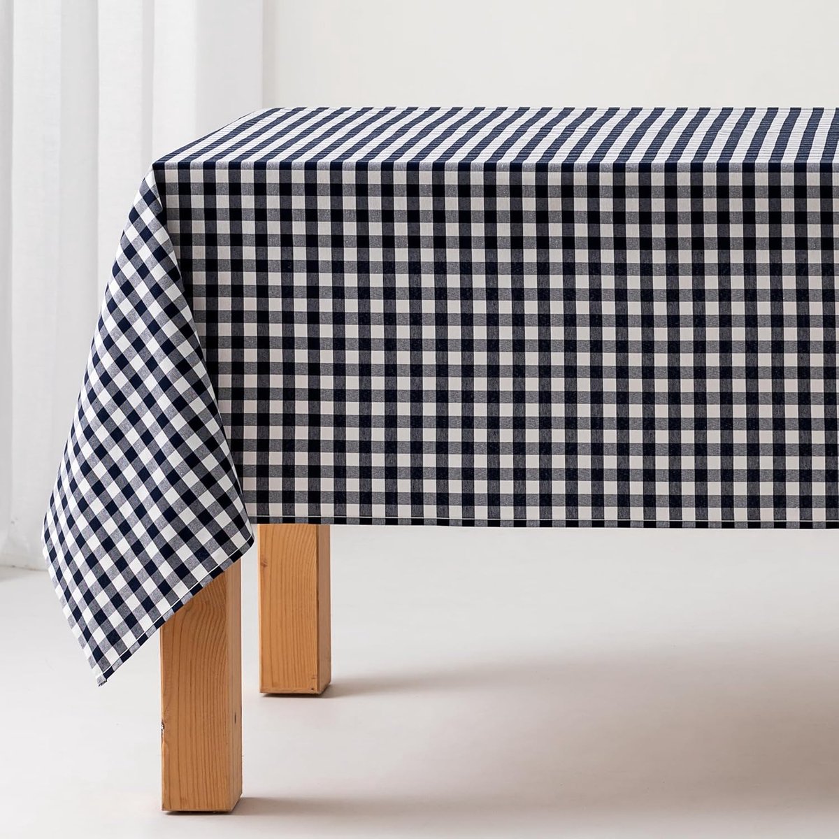 Tafellaken met Gingham patroon - Vlekbestendig en Duurzaam 140x100cm Beige