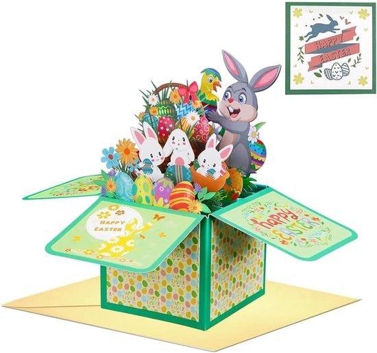 3 Pièces Carte de vœux 3D - Cartes pop-up - Cartes de Pâques - Carte d'anniversaire amusante - cadeau d'anniversaire pour femme, meilleure amie, enfants, sœurs, famille