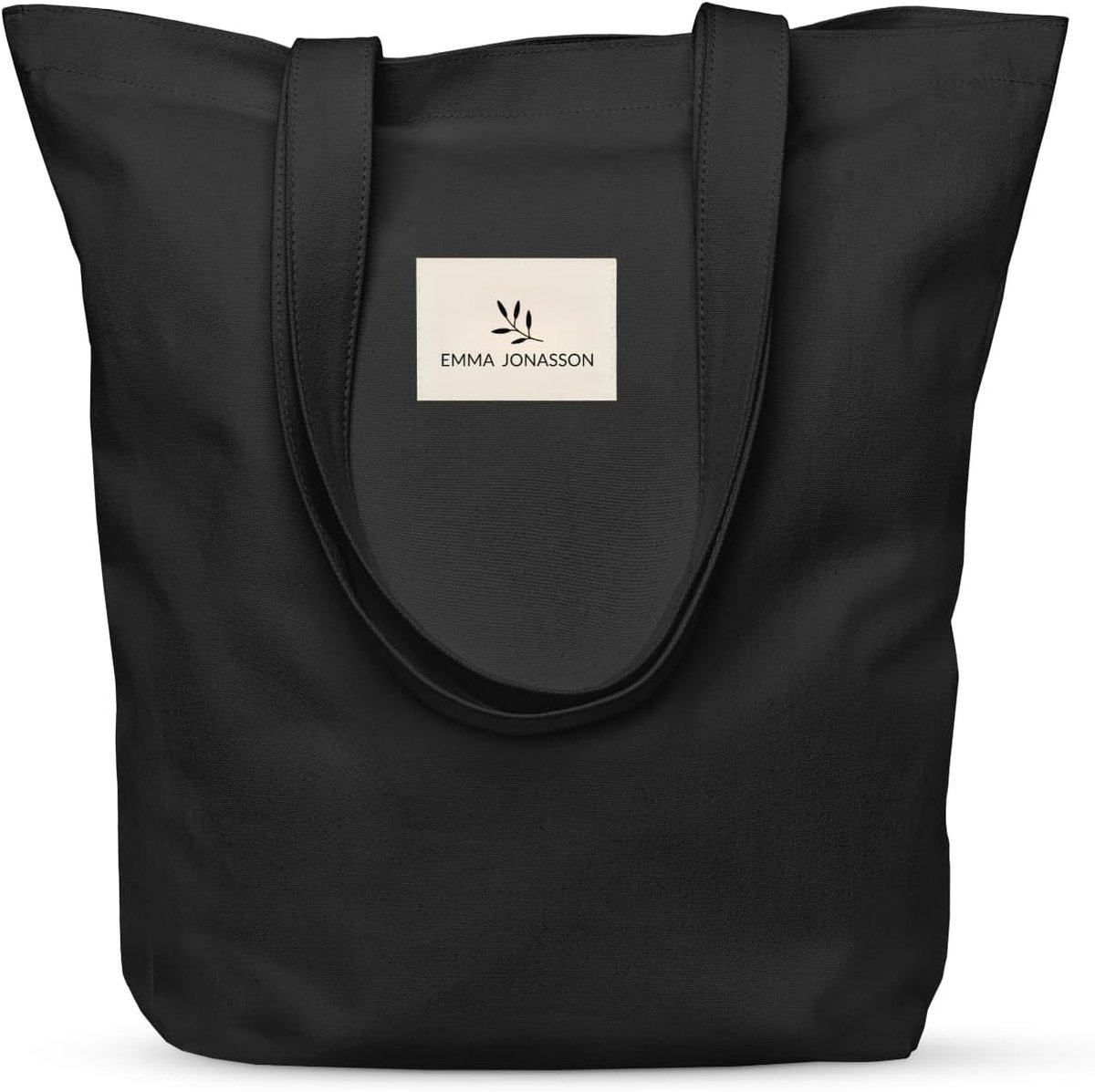 Grote Jute Shopper Tas met Rits en Binnenzak - Duurzame Boodschappentas met Lang Handvat