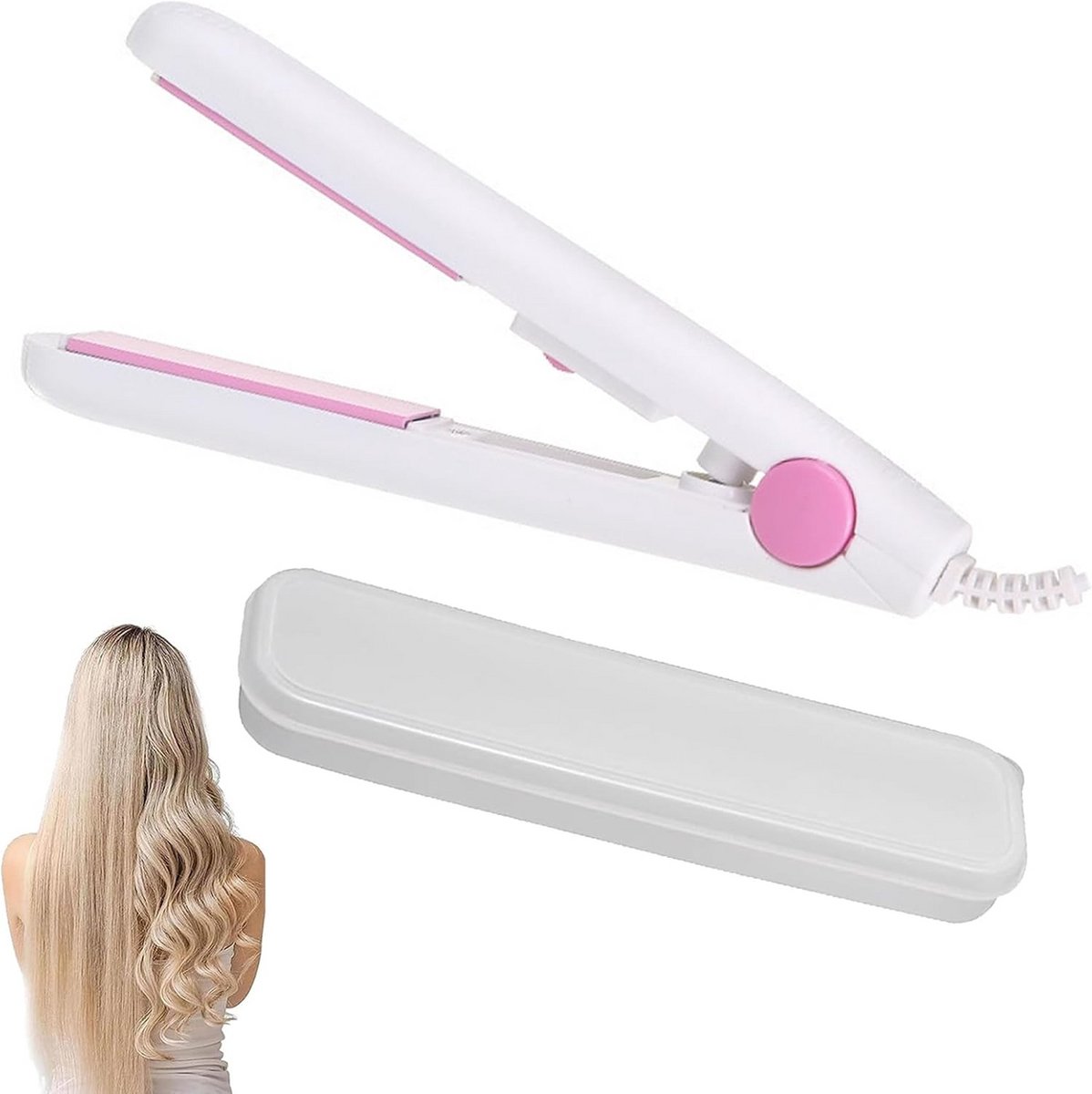 Draagbare Mini Stijltang 2-in-1 Keramische Platen - Voor Reis en Dagelijks Gebruik