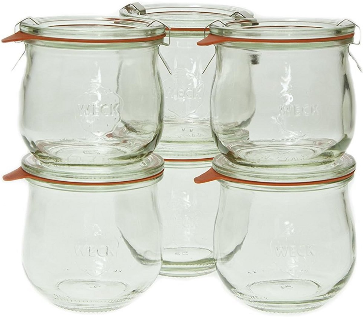 Set van 6 Weck Tulip Glas potten 180 ml - Ideaal voor Bewaren en Presenteren