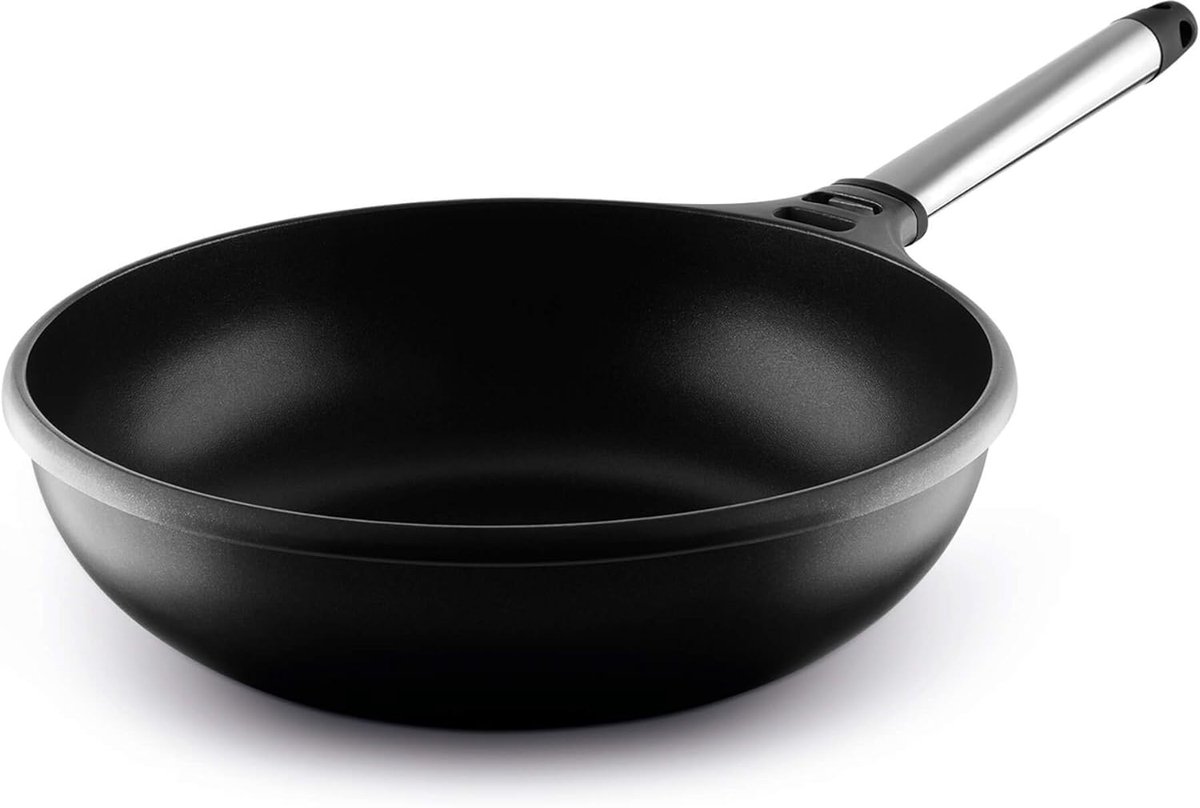 Aluminium Wok met Afneembare Handgreep voor Optimale Kookprestaties