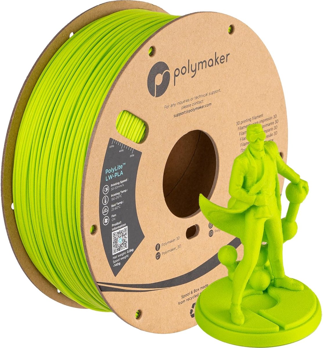 LW-PLA Filament 1.75mm - 800g - Groen