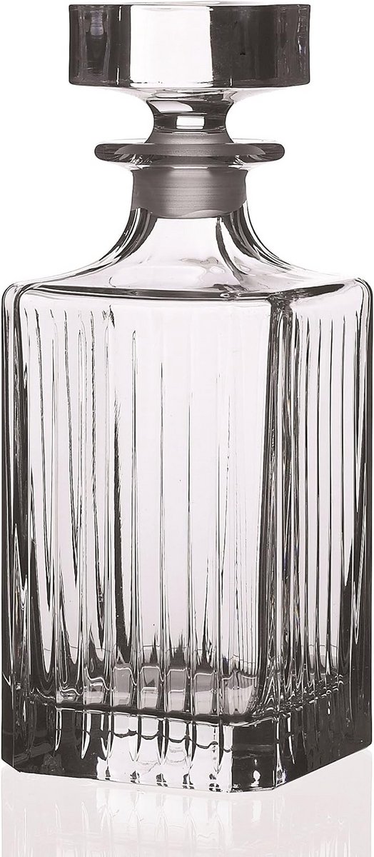 Timeless Whisky Fles - Transparant 75 cl - Vierkante Geluidsglas