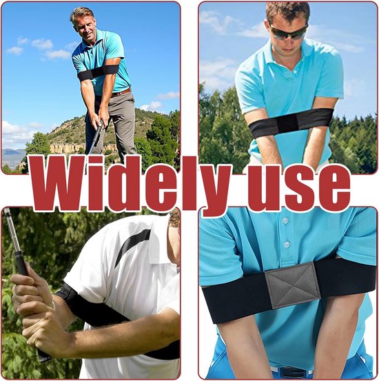 2 stuks golfswing trainingshulpmiddelen - zwarte armbanden voor golftraining en houdingcorrectie van Merkloos — afbeelding 4