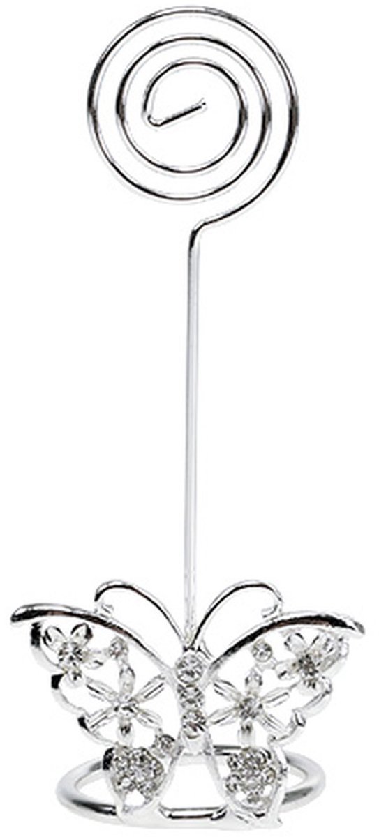 Plaats kaarthouder vlinder 3,5 cm zilver 6st, 6 Stück