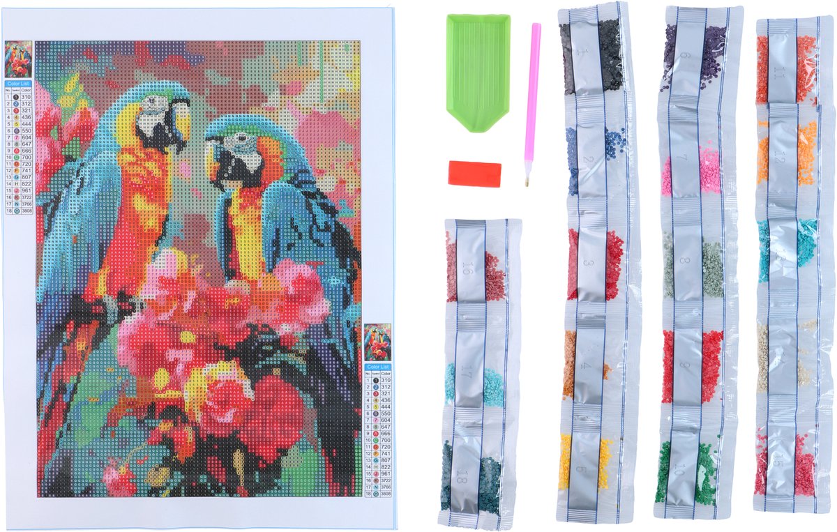 Diamond Painting - 30x40 cm – Diamond Painting Kit met Steentjes – Diamant Schilderij Knutselset – Diamond Art voor Volwassenen en Kinderen – DIY Hobby Set - 1 Willekeurige Variant — afbeelding 6
