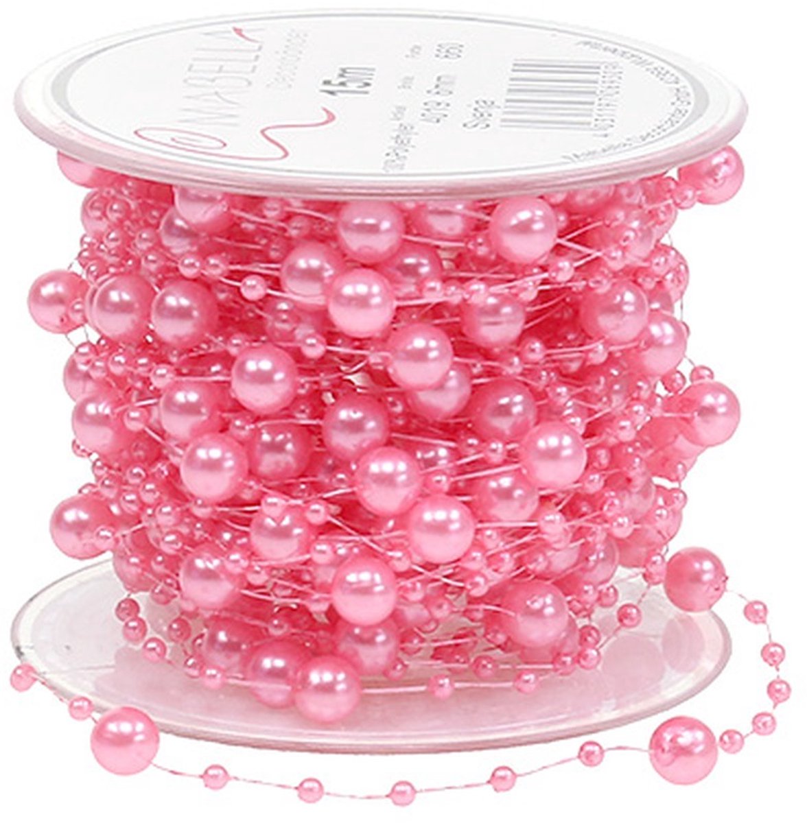 Parelkoord roze 6mm 15m
