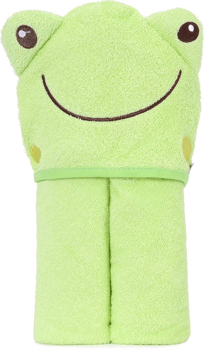 Baby Kapuchthanddoek 95cm x 95cm - Groene Kikker — afbeelding 3