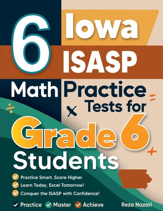 6 Iowa ISASP Math Practice Tests for Grade 6 Students - cover
