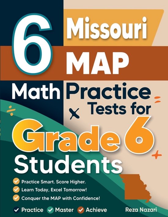 6 Missouri MAP Math Practice Tests for Grade 6 Students - cover