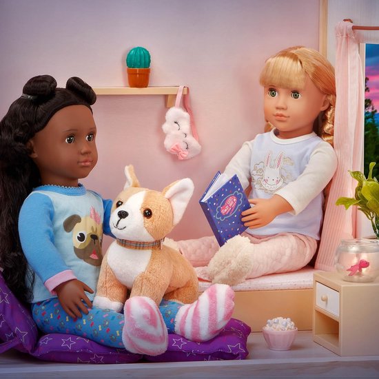 Pyjamaparty Pop van 46 cm met Blonde Haar en Groene Ogen - Speelgoed voor Kinderen vanaf 3 Jaar van Merkloos — afbeelding 2