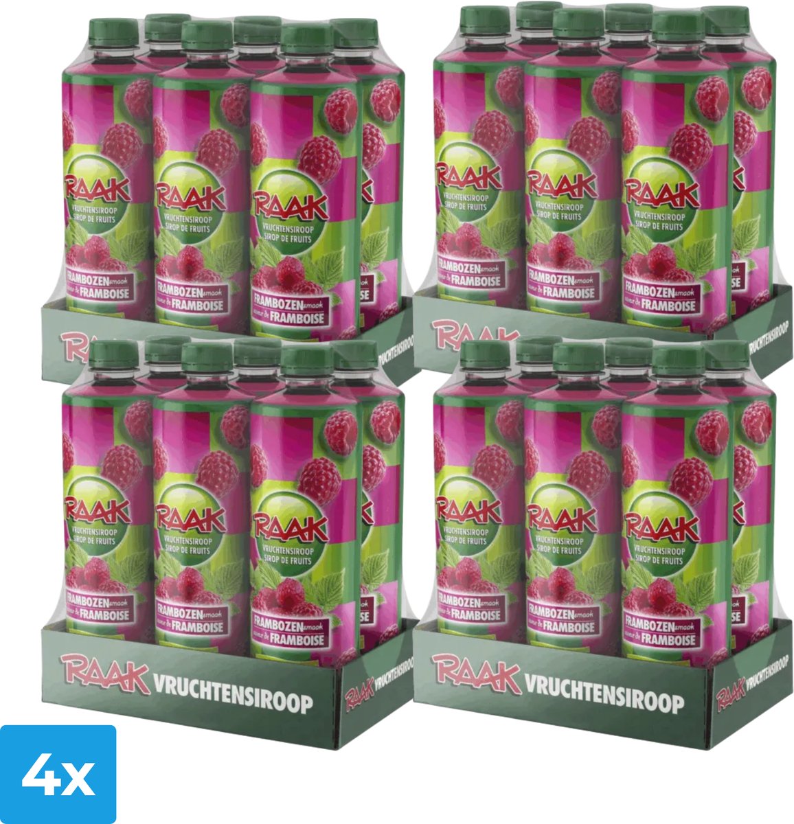 4x Raak Vruchtensiroop Framboos (6x 750ml)