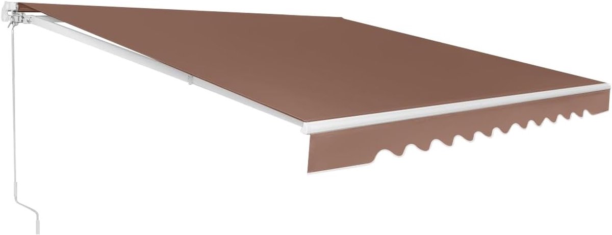 KOMFOTTEU 3,6x3m Luifel met scharnierarm, zonwering, luifel, balkonluifel, intrekbaar met handslinger, zonwering, anti-UV en waterdicht, van metaal en polyester, met instelbare hoek