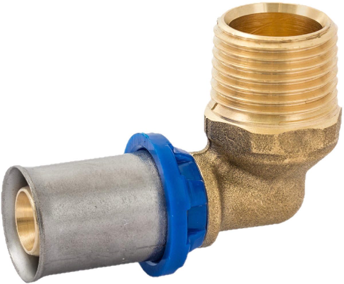 KIRCHHOFF MS knie 90Â°, blanco, 16 mm x 1/2"BU, persfitting voor meerlagen buis