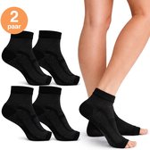 Chaussettes de compression Alyze - 2 paires - Pointures 36 à 41 - Zwart - Pour femmes et hommes - Neuropathie - Bas de contention - Chaussettes de soutien médical - Diabète - Lit - Sommeil - Sport - Chaussettes - Circulation sanguine et course à pied