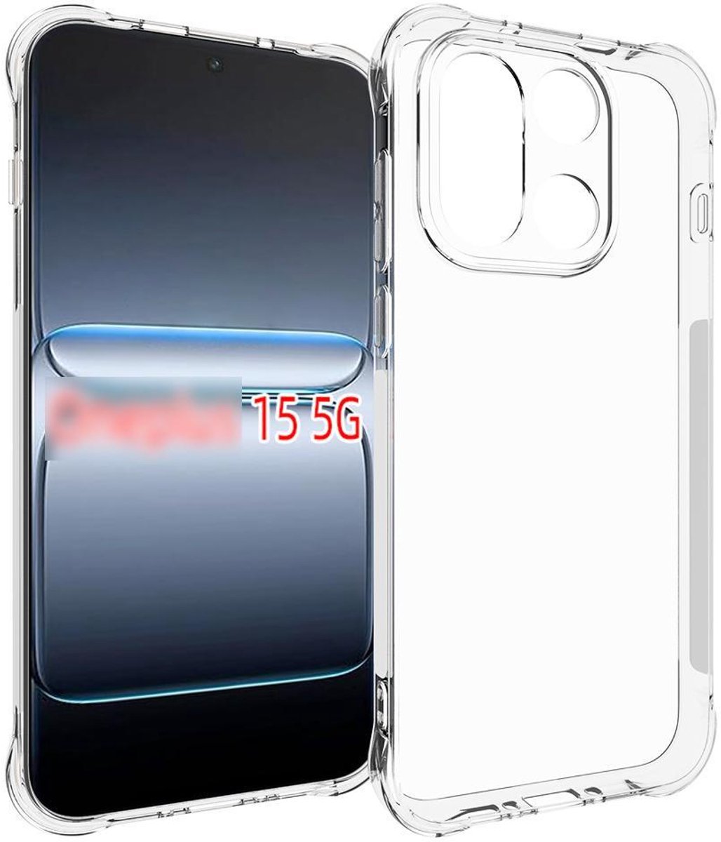 Mobigear Doorzichtig Hoesje geschikt voor OnePlus 15 Telefoonhoesje Flexibel TPU | Mobigear Cushion Backcover | Doorzichtig Telefoonhoesje 15 | 15 Case | Back Cover - Transparant