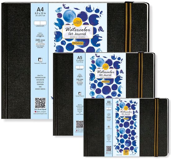 Aquarel tekenboek A6 - 245GSM katoen koudgeperst papier - 50 pagina's — afbeelding 3