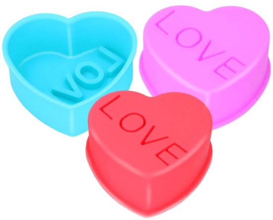 alpina Moule de Cuisson Silicone Hartjes Set 6 Pièces – Mini Moule de Cuisson pour Chocolat, Biscuits et Desserts – Silicone