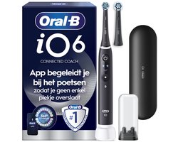 Oral-B iO 6N Black Elektrische Tandenborstel Zwart - 2 Opzetborstels - 1 Reisetui