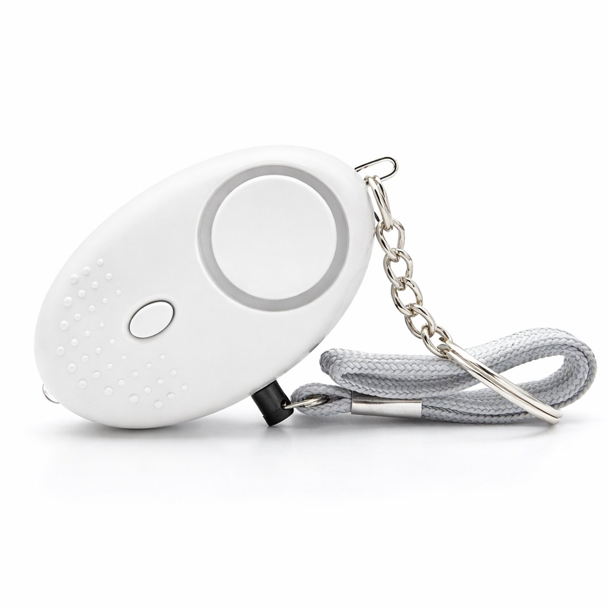 Veiligheidsalarm- zelfverdediging -130DB- sleutelhanger- wit