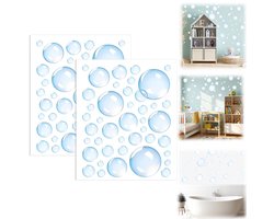 2 panelen muurstickers - Muurdecoratie met oceaanmotief - Bubbelstickers - Muurstickers voor de badkamer - Zelfklevende decoratieve stickers - Geschikt voor badkamers, feestjes, kamers, woonkamers (22*28 cm)