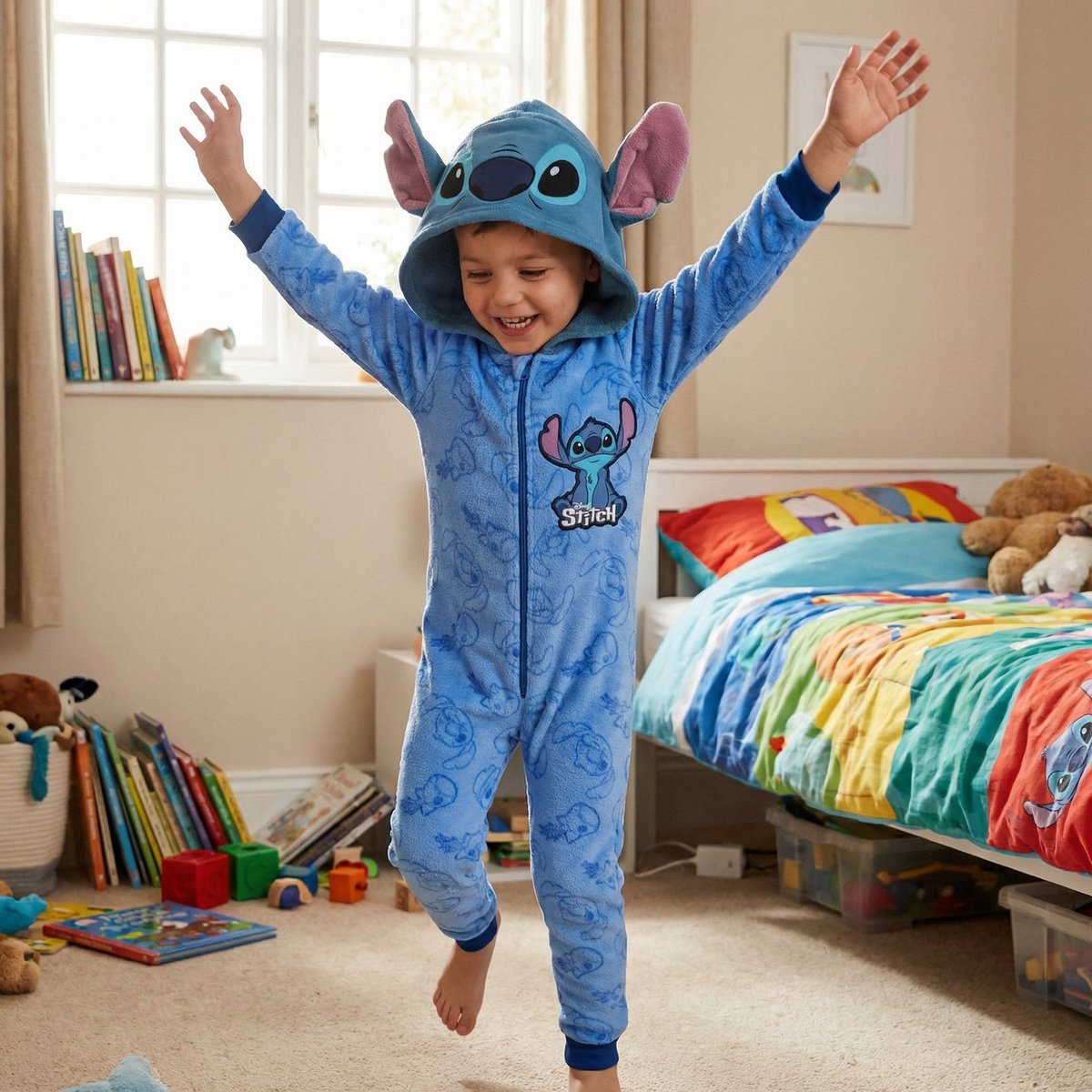 Lilo & Stitch Onesie - Maat 122/128 - Polyester - Blauw - Jongens — afbeelding 2
