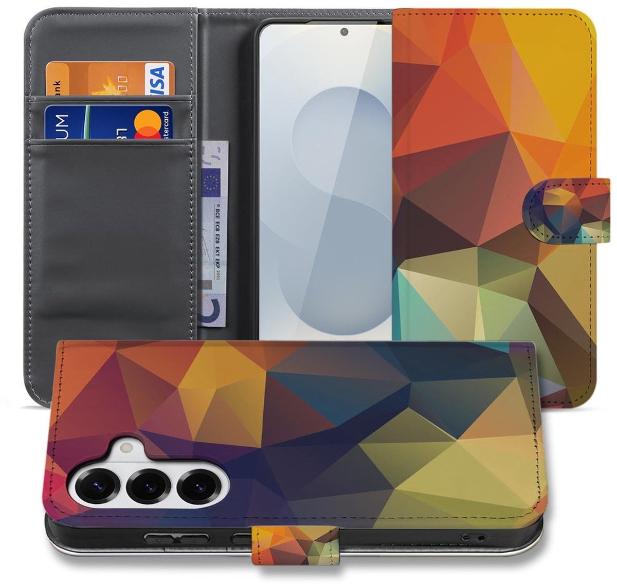 Bookcase Samsung Galaxy S26 Plus Polygon Kleur