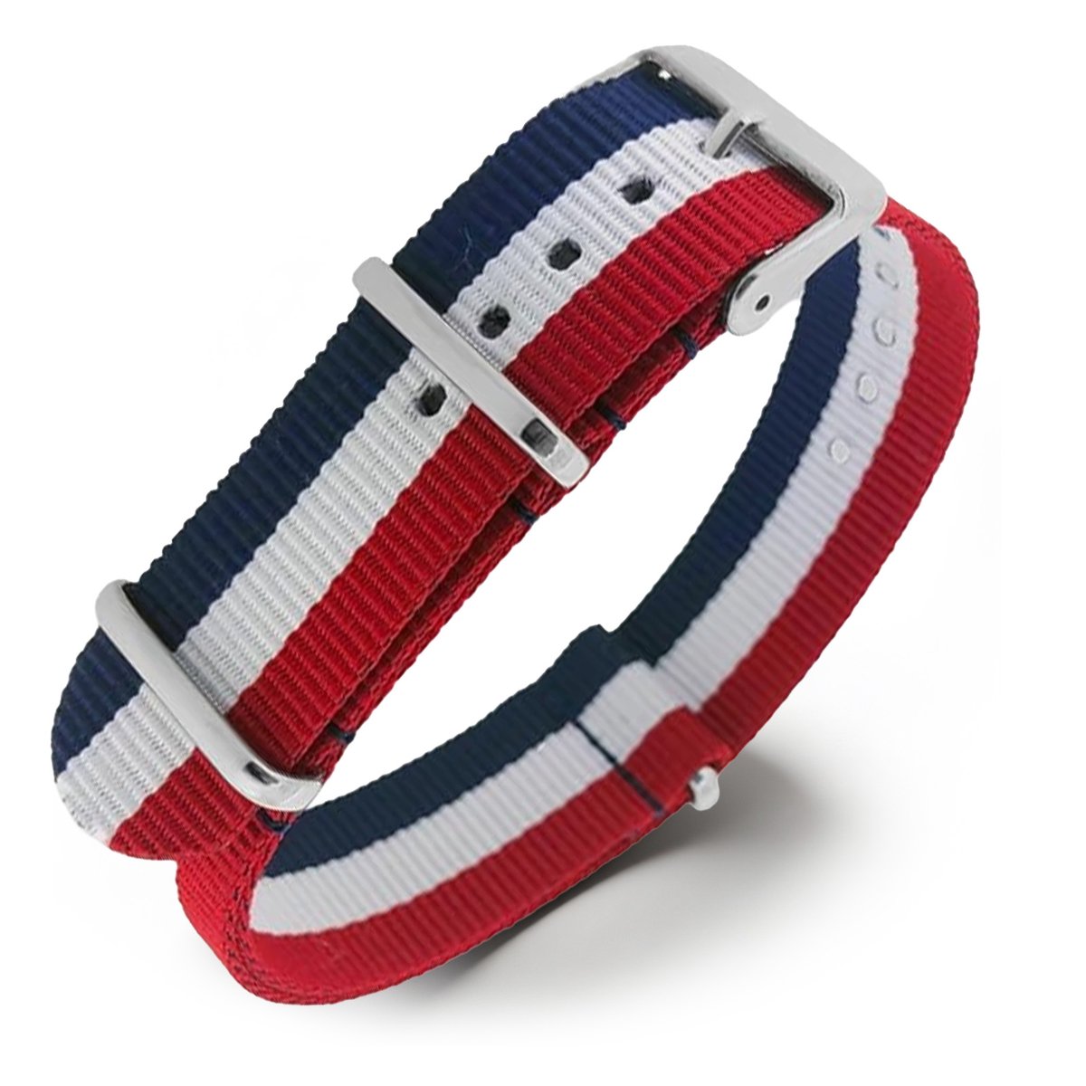 NATO Horlogeband G10 Military Nylon Strap - Rood Wit Blauw 18mm
