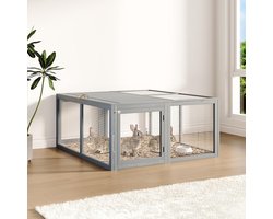 Kippenkooi - Opvouwbare kippenkooi - Draagbare kippenkooi - Geen montage nodig, houten frame, 116 × 108 × 52 cm