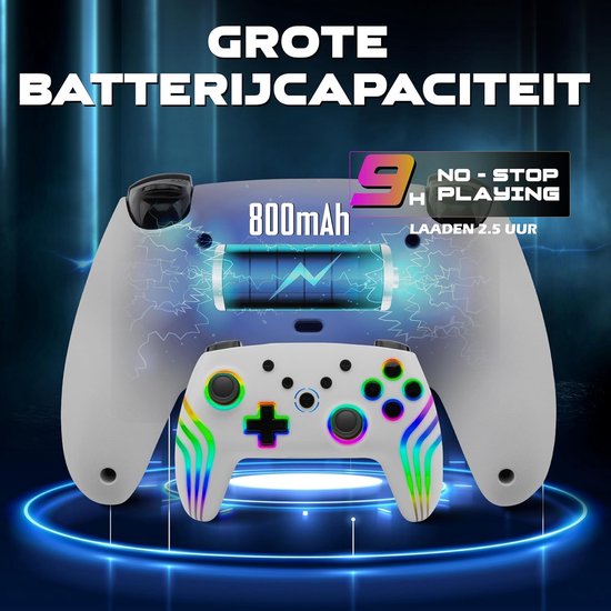 Draadloze Controller voor Switch, PC, iOS en Android met RGB Verlichting — afbeelding 3